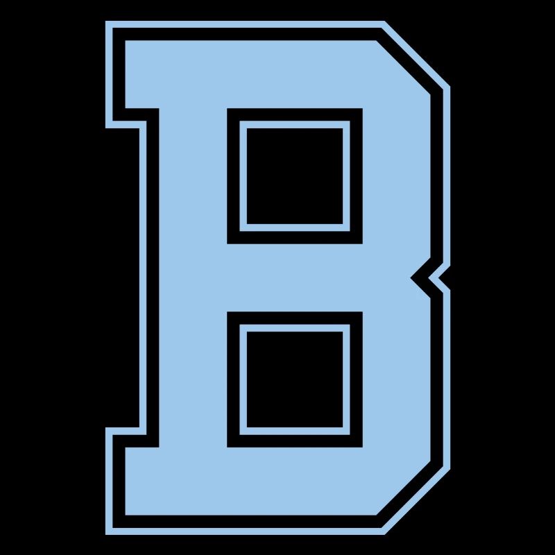 Monogramm Hellblau Varsity College Initiale B