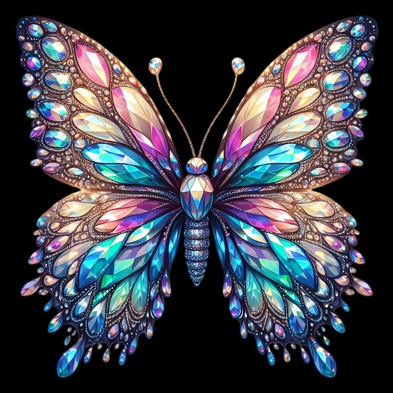 Butterfly, Diamond, Diamonds, Crystals, Crystal