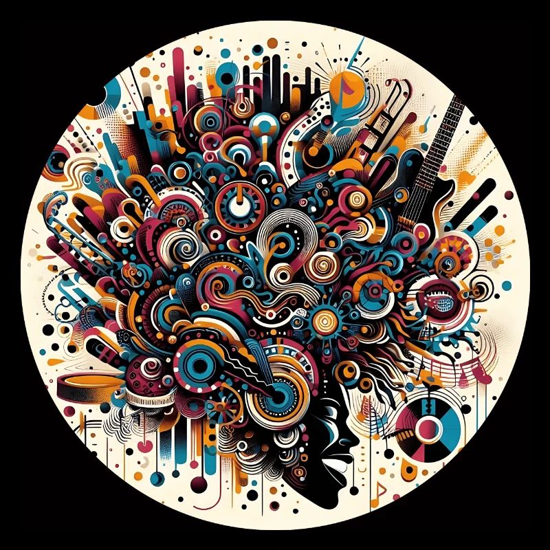 Afro Style Explosion Musicale Abstraite