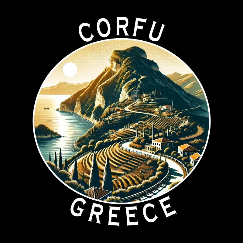 Design de l'île de Corfou en Grèce
