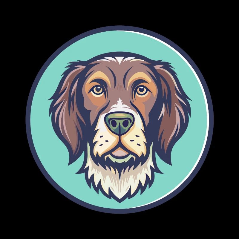 Slovak Rough Haired Pointer Dog Breed Cartoon Pet
