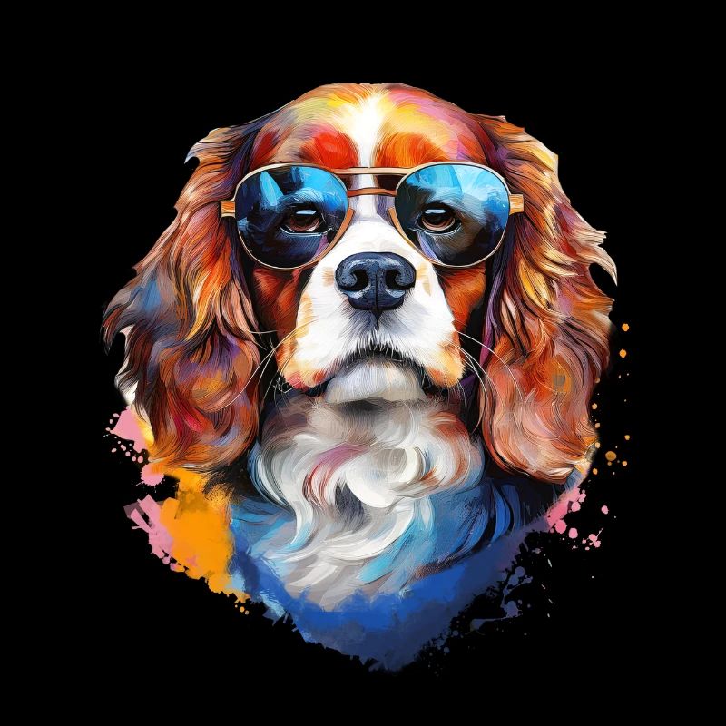 Cavalier Kings Charles Spaniel mit Sonnenbrille