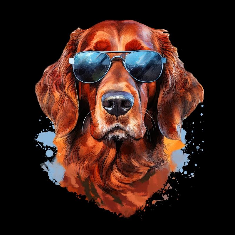 Irish Setter mit Sonnebrille