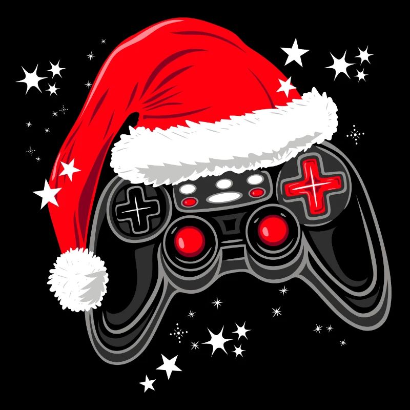 Gaming-Controller mit Weihnachtsmütze