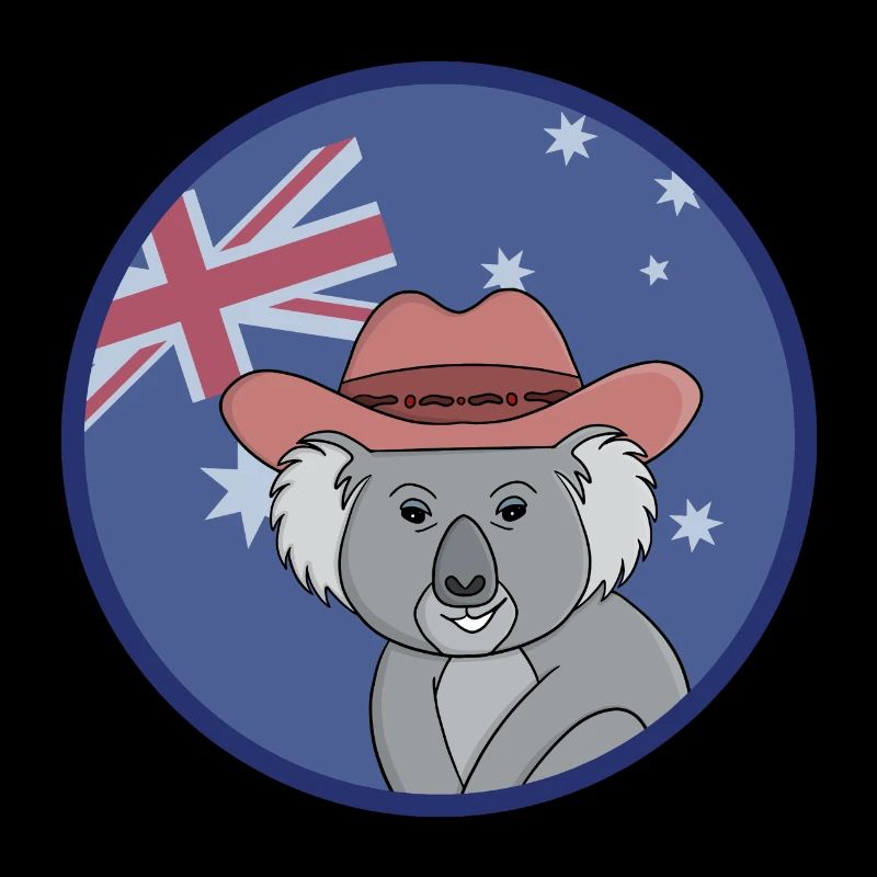 Adorable Koala with the Australian flag