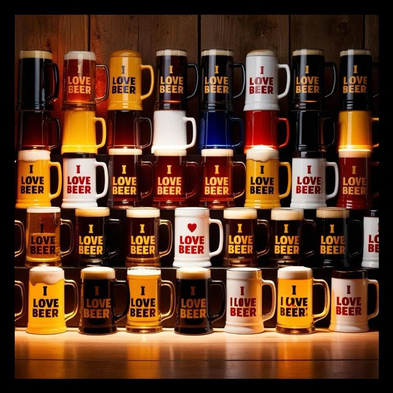 I Love Beer Beer Mug Pattern