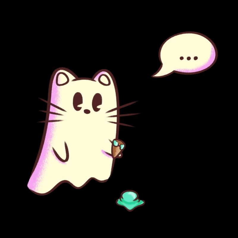 Geister Katze lässt Eis fallen - Oops