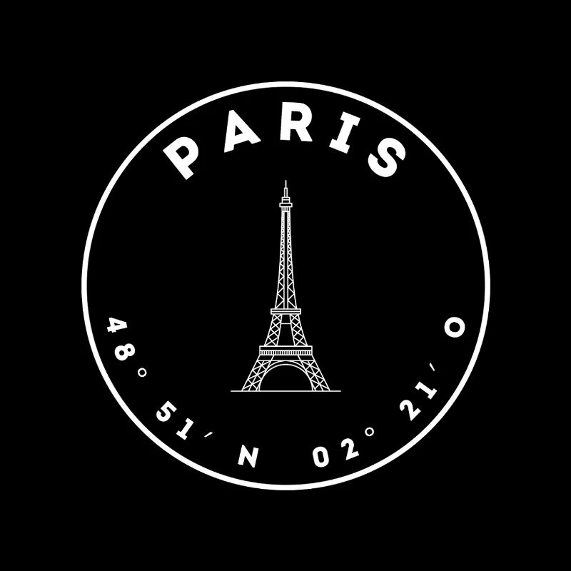 Paris mit Eifelturm und Koordinaten