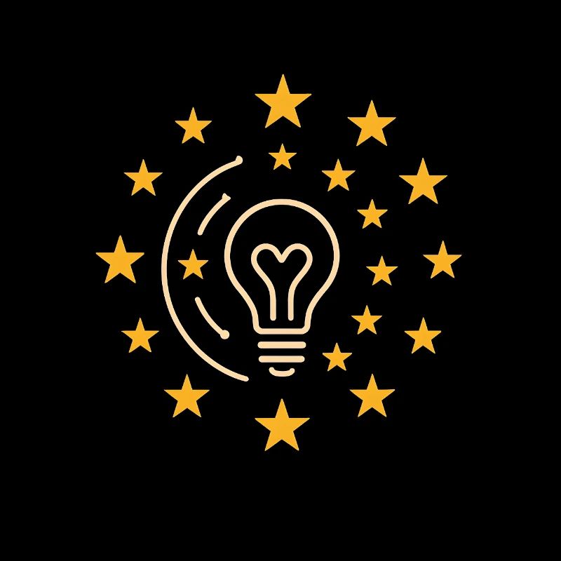 Creative light bulb with star wreath