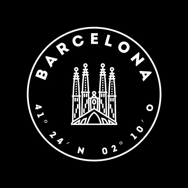 Barcelone avec sa cathédrale et ses coordonnées
