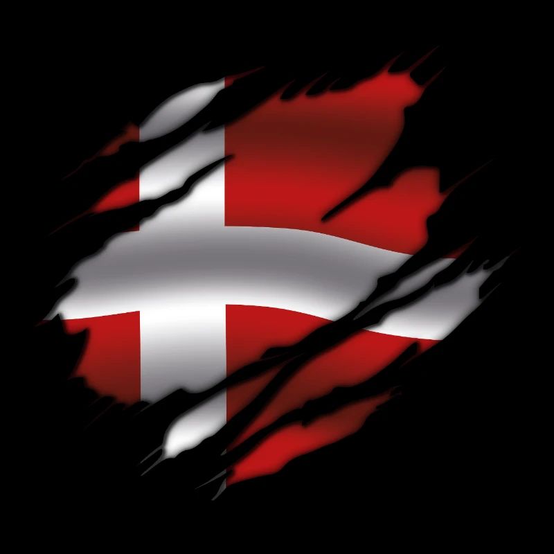 Drapeau du Danemark - Danemark - Drapeau déchiré