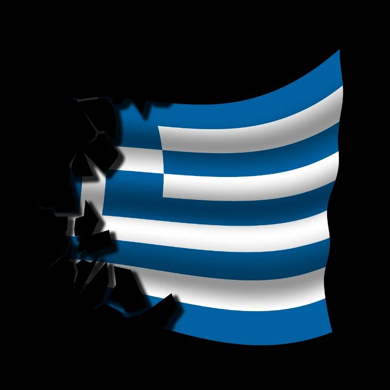 Drapeau de la Grèce - Grèce - Drapeau Broken Design