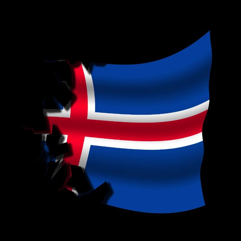 Drapeau de l’Islande - Islande - Drapeau Broken Design