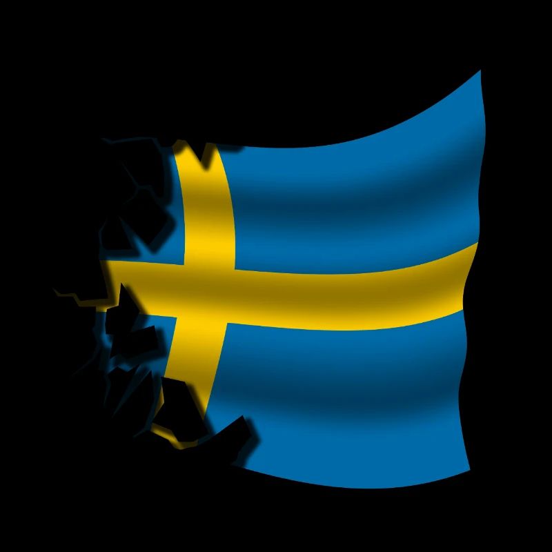 Drapeau de la Suède - Suède - Drapeau Broken Design
