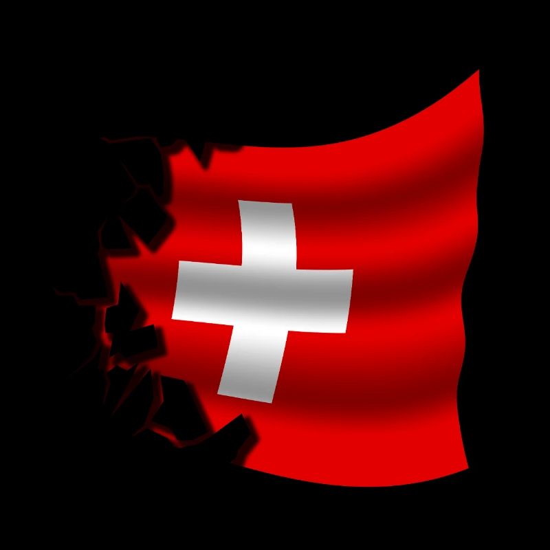 Drapeau de la Suisse - Suisse - Drapeau Broken Design