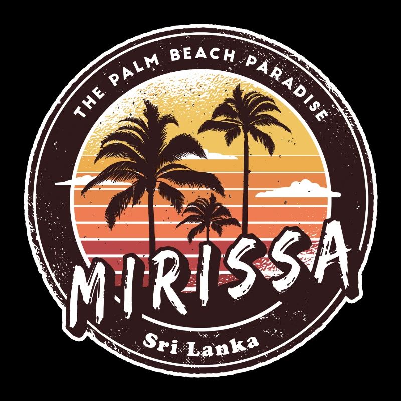 Mirissa Beach Sri Lanka Palm Trees Design