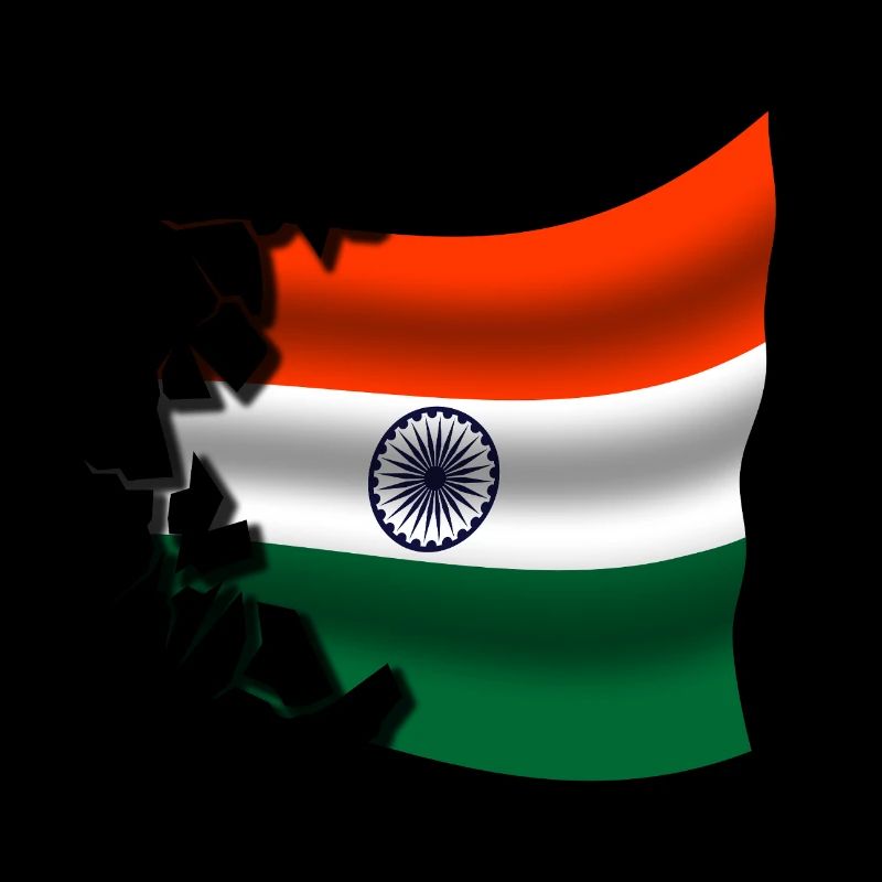 Drapeau de l’Inde - Inde - Drapeau Broken Design