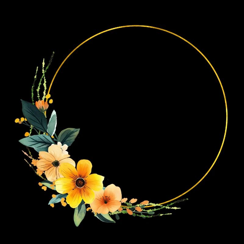 Yellow - Orange - Flower Circle, customizable