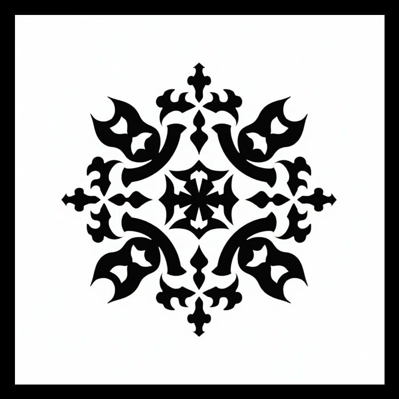 Intricate Black Snowflake Pattern