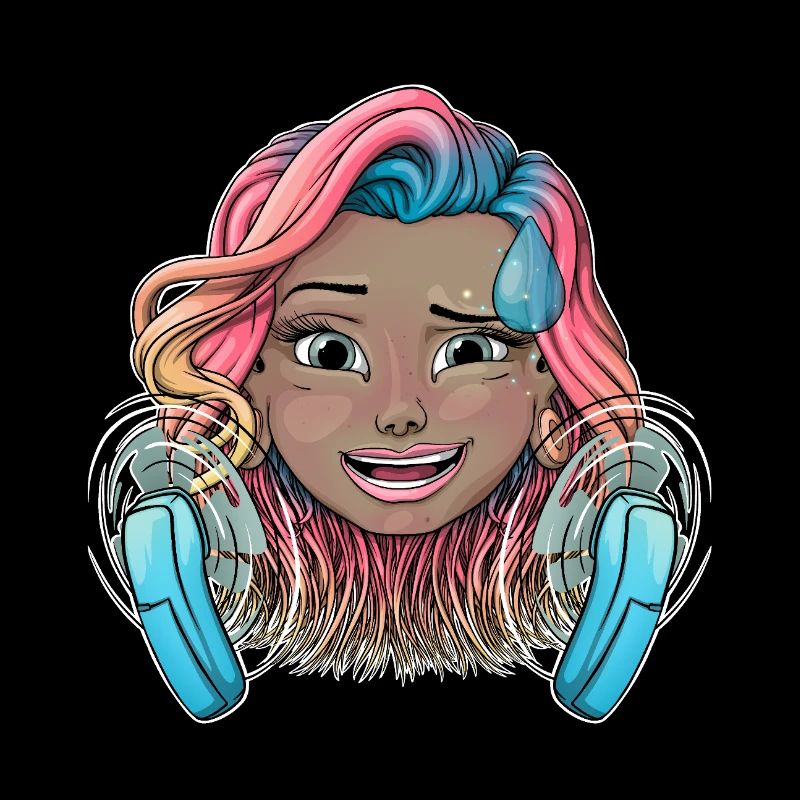 Buntes warmes Mädchen mit Fächern