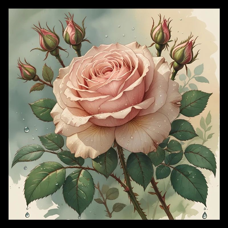 Fleur de rose rose élégamment délicate