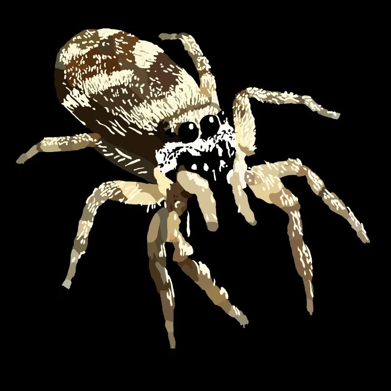 Realistic jumping spider illustration nature