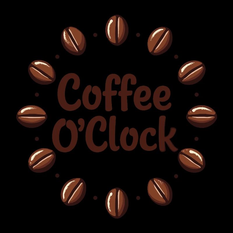 Conception de rêve de café avec le thème Coffee O'Clock