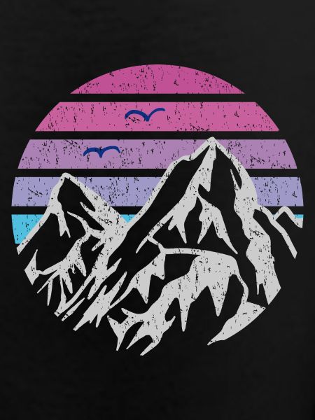 Mountains Retro Sun