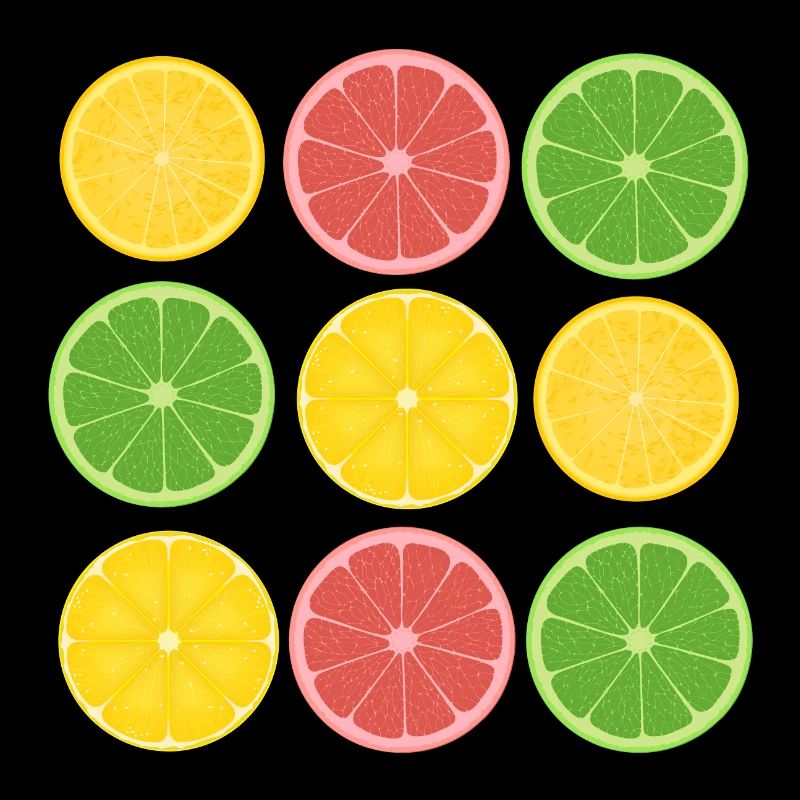Fruit Citrus Color Blocking Design