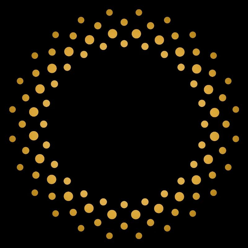 Ring-shaped, golden dot pattern