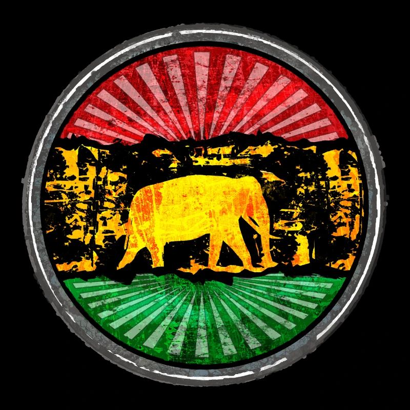 Motif éléphant avec symbole reggae