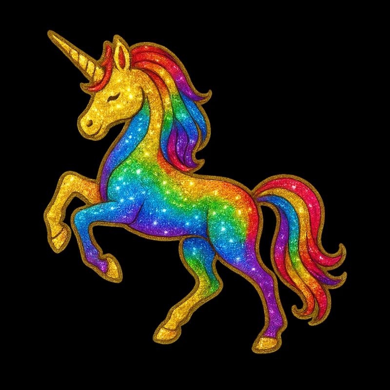 Glitzernder Regenbogen-Einhorn