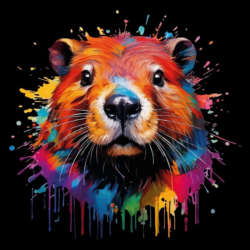 Conception d’aquarelle de castor coloré