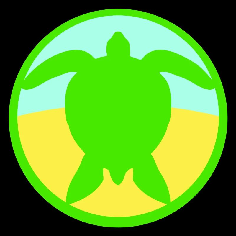 Turtle Logo Beach Water Sea Round Icon