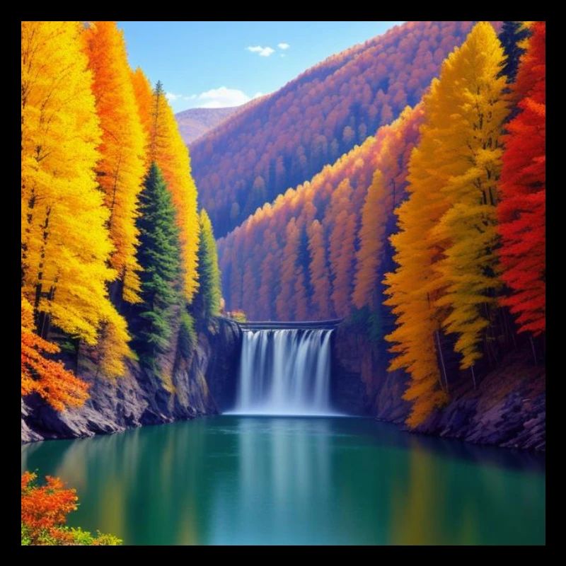 Cascade Automne Forêt Dorée