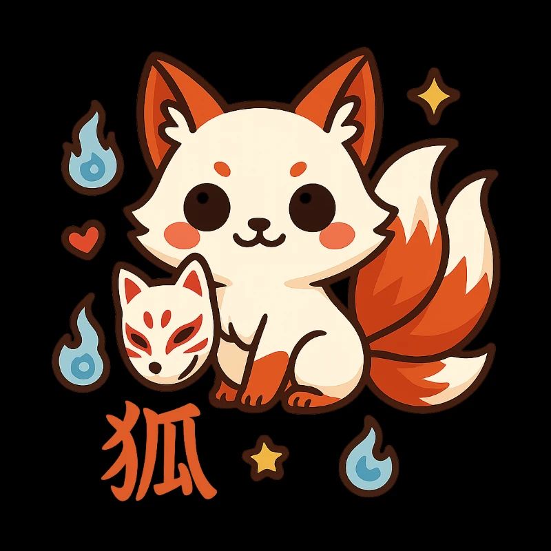 Kitsune Feu Ami Dessin Animé