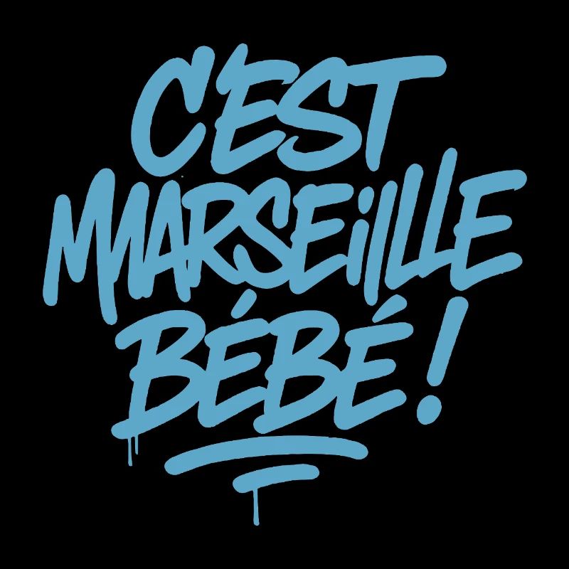 C’est Marseille Bébé – Tag bleu graffiti