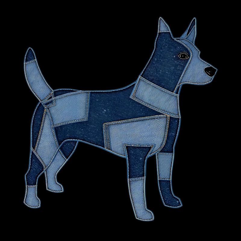 Patchwork Hund aus Jeansstoff