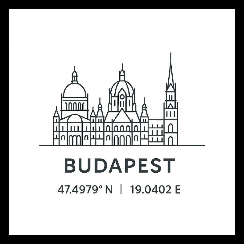 Budapest, Line Art, Silhouette, Point de repère