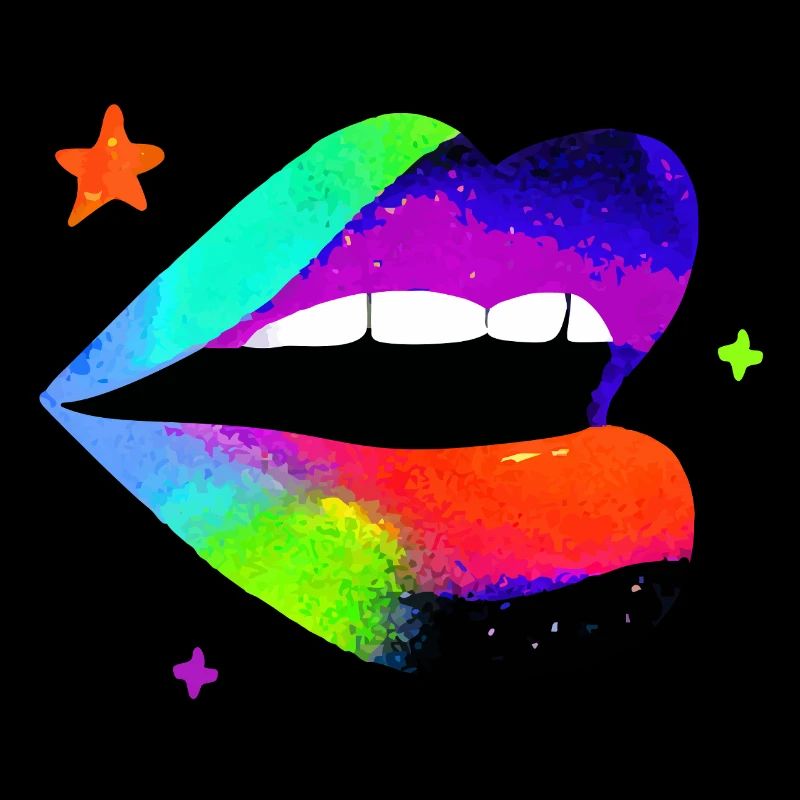 Regenbogen Lippe Pop Art