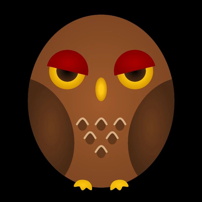 Grumpy Owl Silhouette