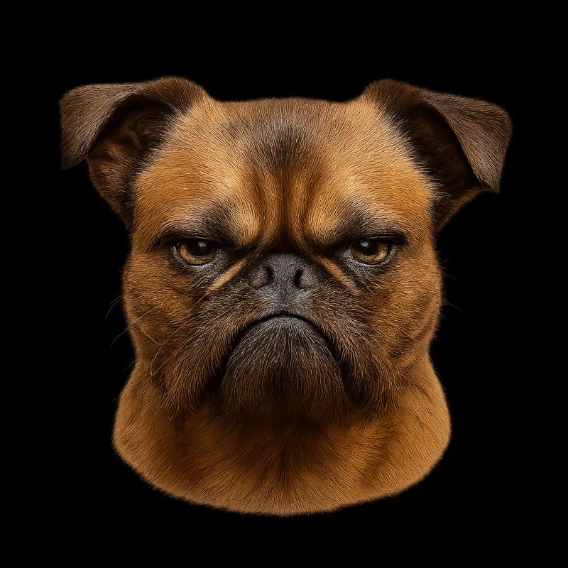 Grim Pug Head Illustration