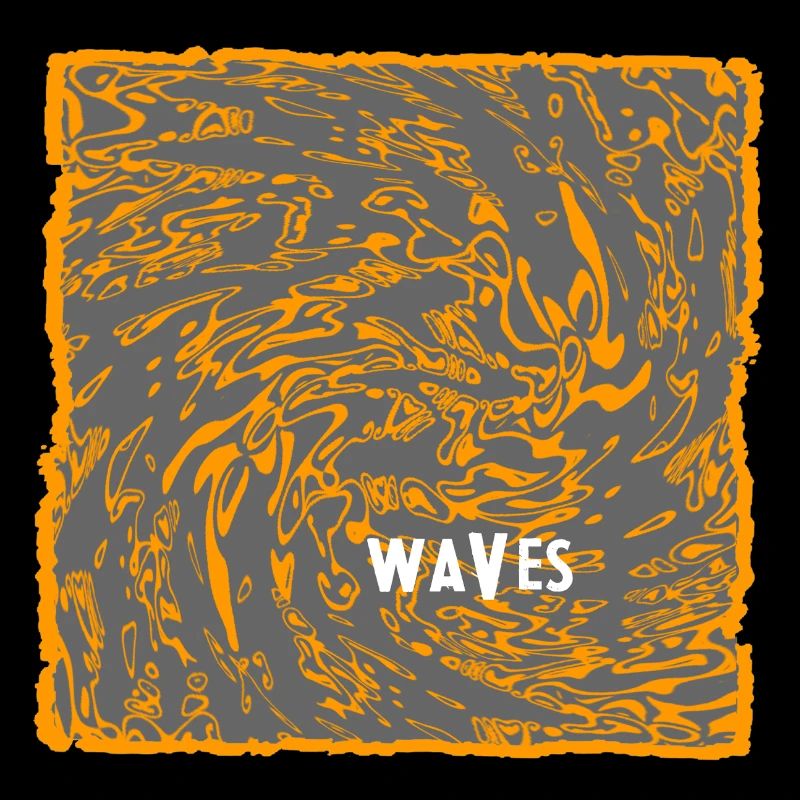 Orange Wave Pattern Art