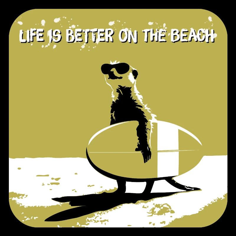 cooles Erdmännchen mit Surfboard