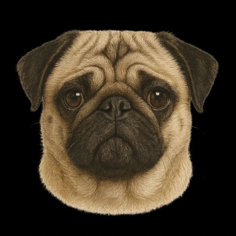 Pug Face Portrait Illustration