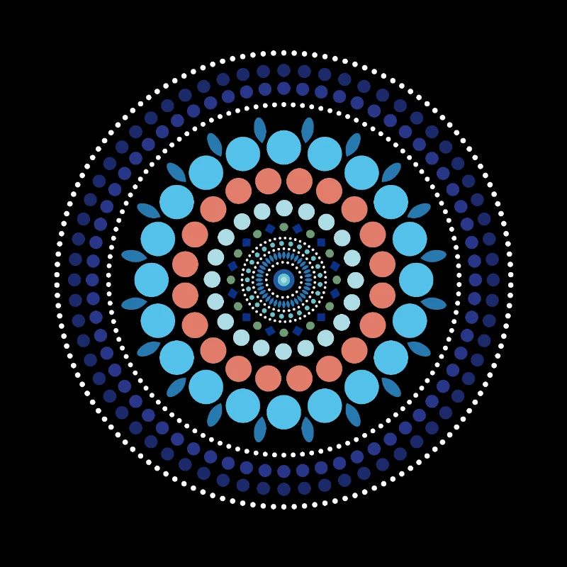 Blue Gradient Dot Mandala