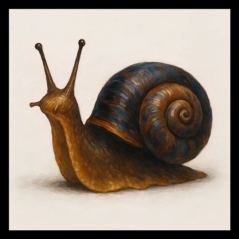 Snail with blue shimmer shell