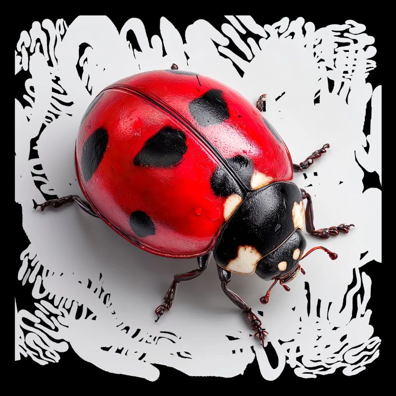 Red Ladybug Pattern Seven-Point