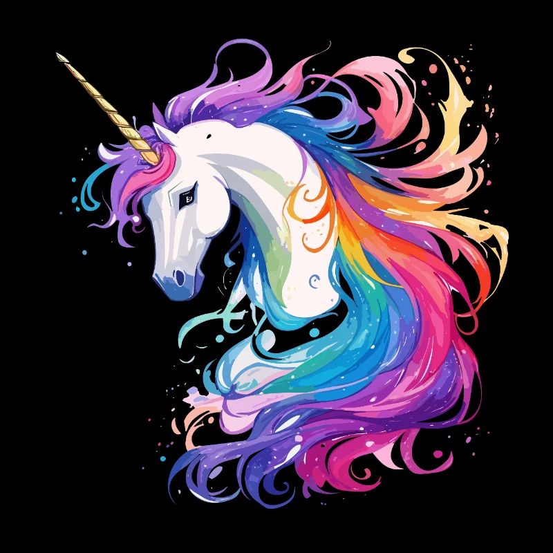 Regenbogen-Einhorn Kopf Portrait