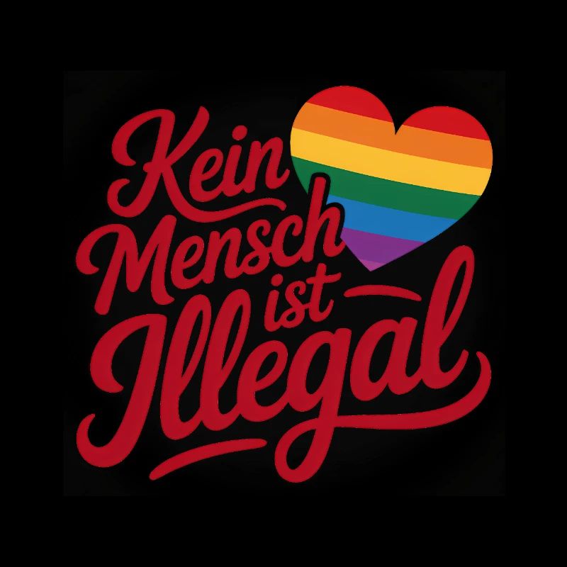 No One Is Illegal - Cool Pride Logo